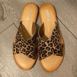 Leopard print sandals